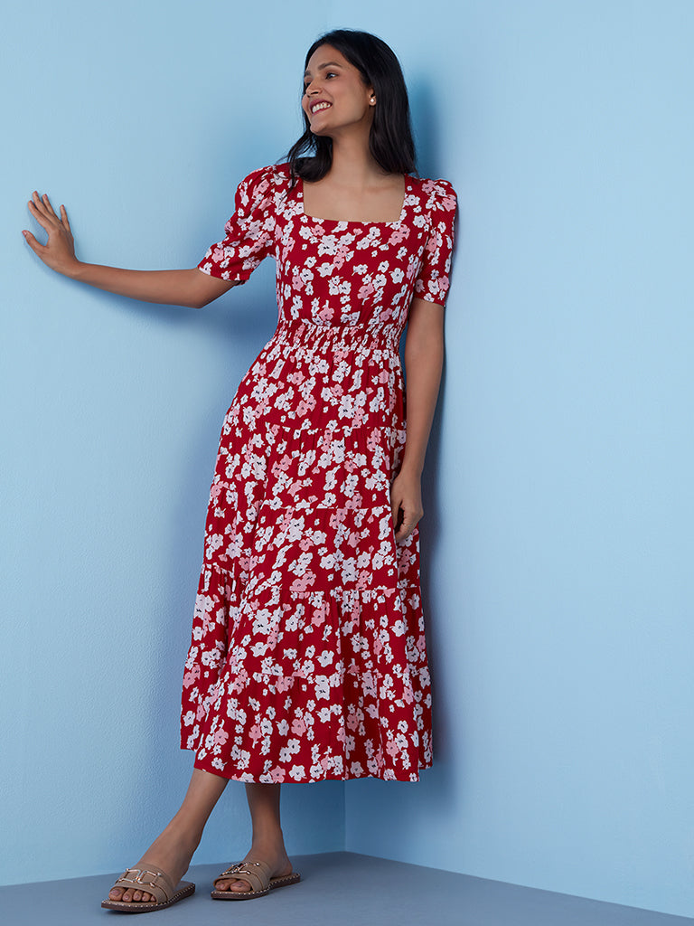 Shop LOV Red Floral Maxi Dress Online ...